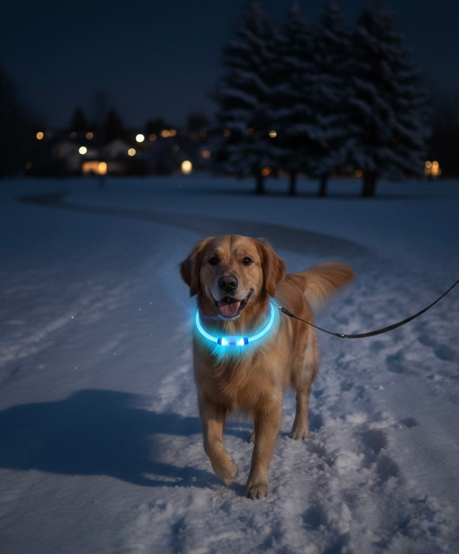 LED Hundhalsband - Uppladdningsbart Lysande Halsband för Hundar