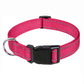 Basic hundhalsband i rosa nylon med reflexdetaljer och justerbar passform.