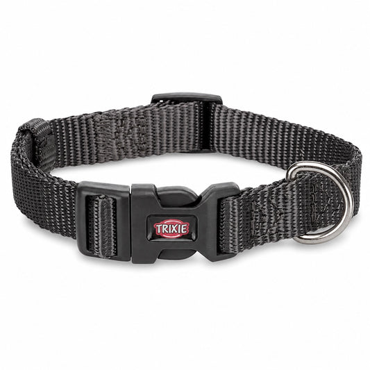 Trixie Premium halsband i grafit för valpar och små hundar med justerbar passform 15–25 cm.